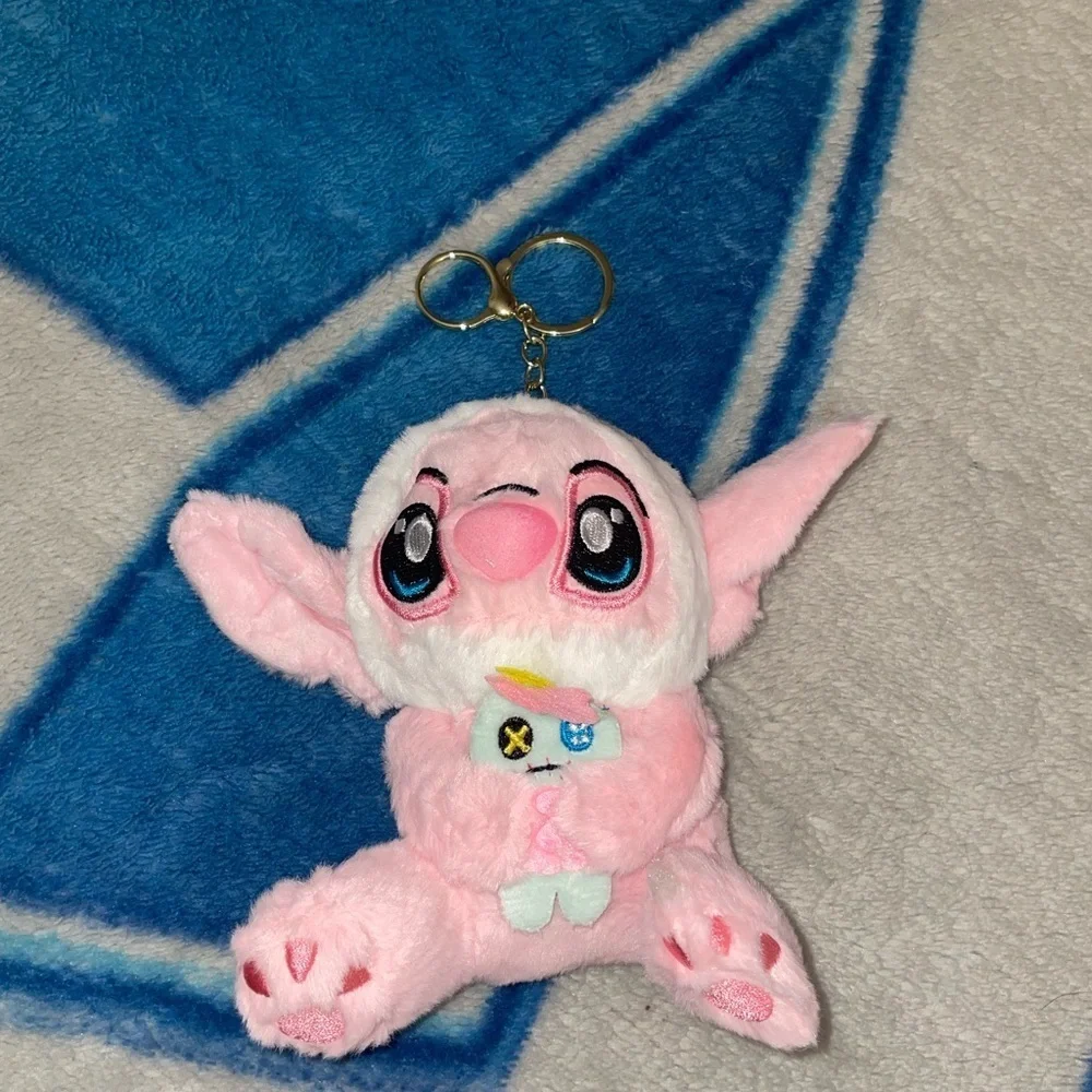 Cute Pink Plush Keychain